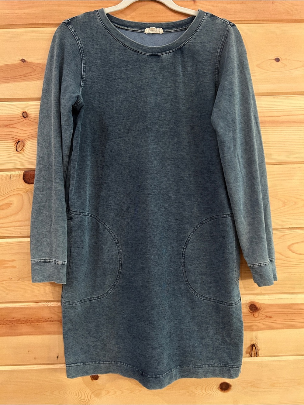 Jane and Delancey Washed Blue Long Sleeve Sweatshirt Dress